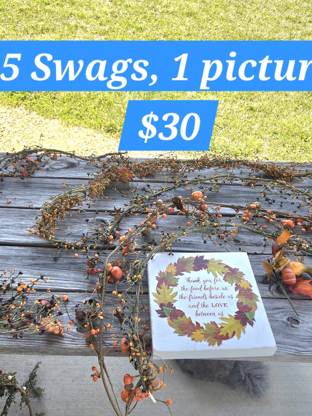 Autumn Berry and Leaf Fall Swag (Set of 5)